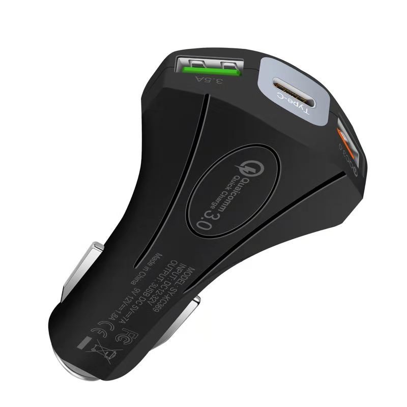 7A USB CAR CHARGER QC3.0 TYPE-C+ USB Universal Compatible USB CAR CHARGER for all electronics cheap price model 369