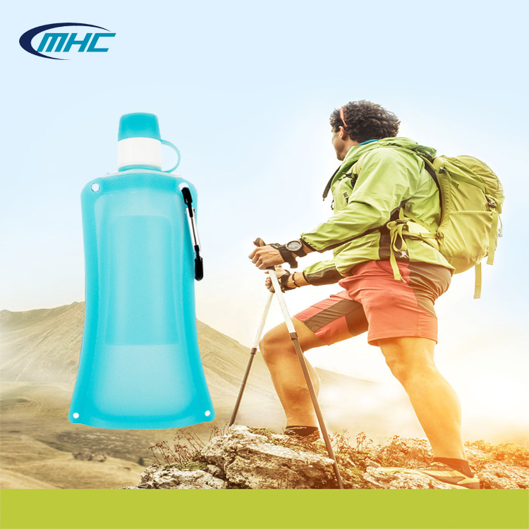 Silicone Bag Pouch Hiking Customized Double Sealing Collapsible 500ml Drinking Water