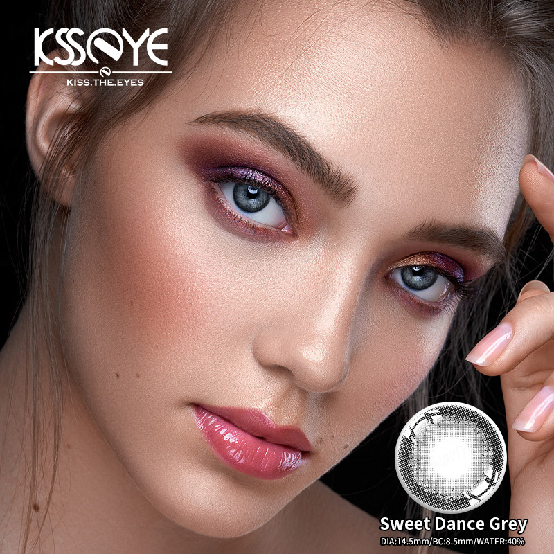 KSSEYE Gray Eye Contact Lenses Power 0-6.00 Graded Yearly Use Contact Lens