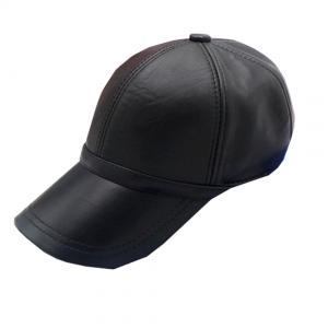 China Unisex Custom Leather Hats , Leather Baseball Cap Plain Pattern ODM Designs on sale