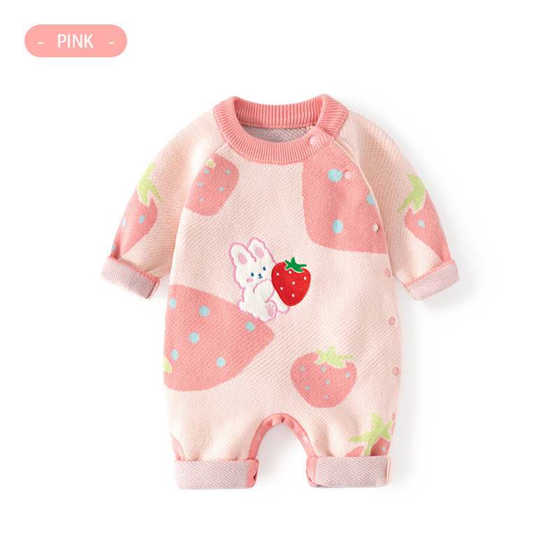 Wholesale Newborn Baby Knit Pure Cotton Romper Infant Sweaters Onesie Children's Long Sleeve Bodysuit for Autumn Winter