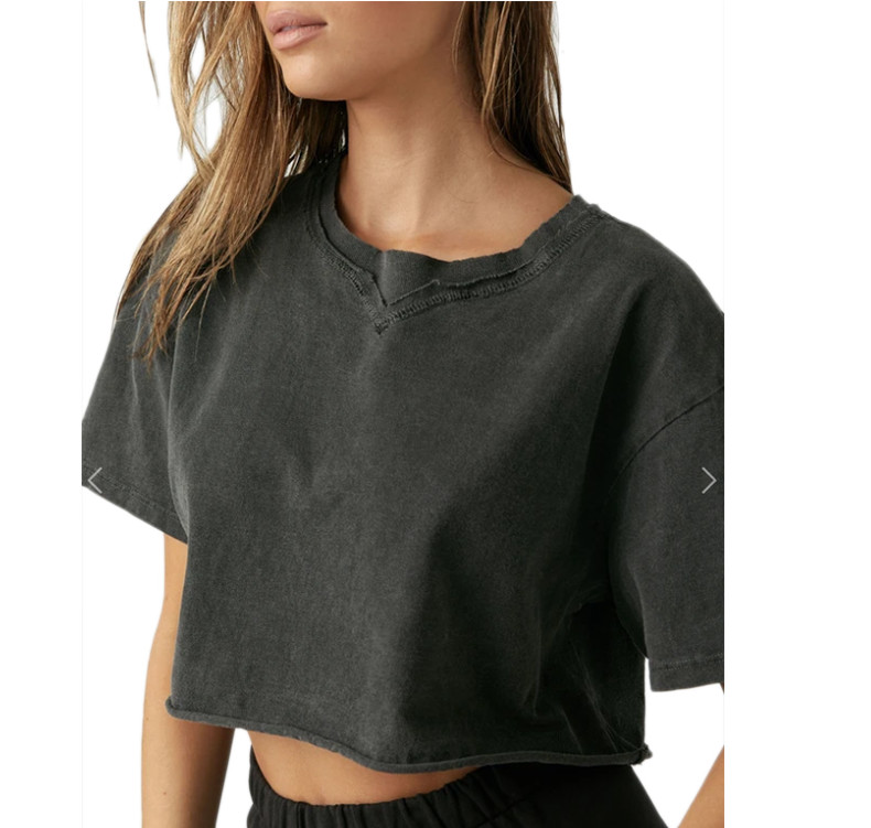Blank Crop Top Tee Shirt Plain Crop T Shirts For Women