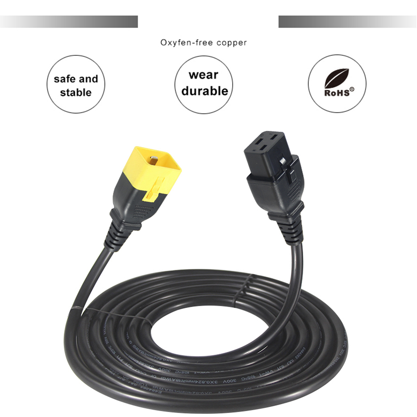 Electric Cable 320 C20 Male To C19 Female Socket Connector 60320 Iec Computer Power Cord