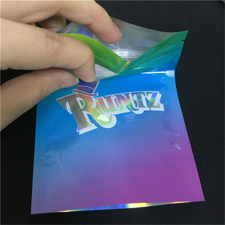 Digital Hologram Printing Herbal Incense Packaging Big Exotic Stand Up Pouch With Zipper