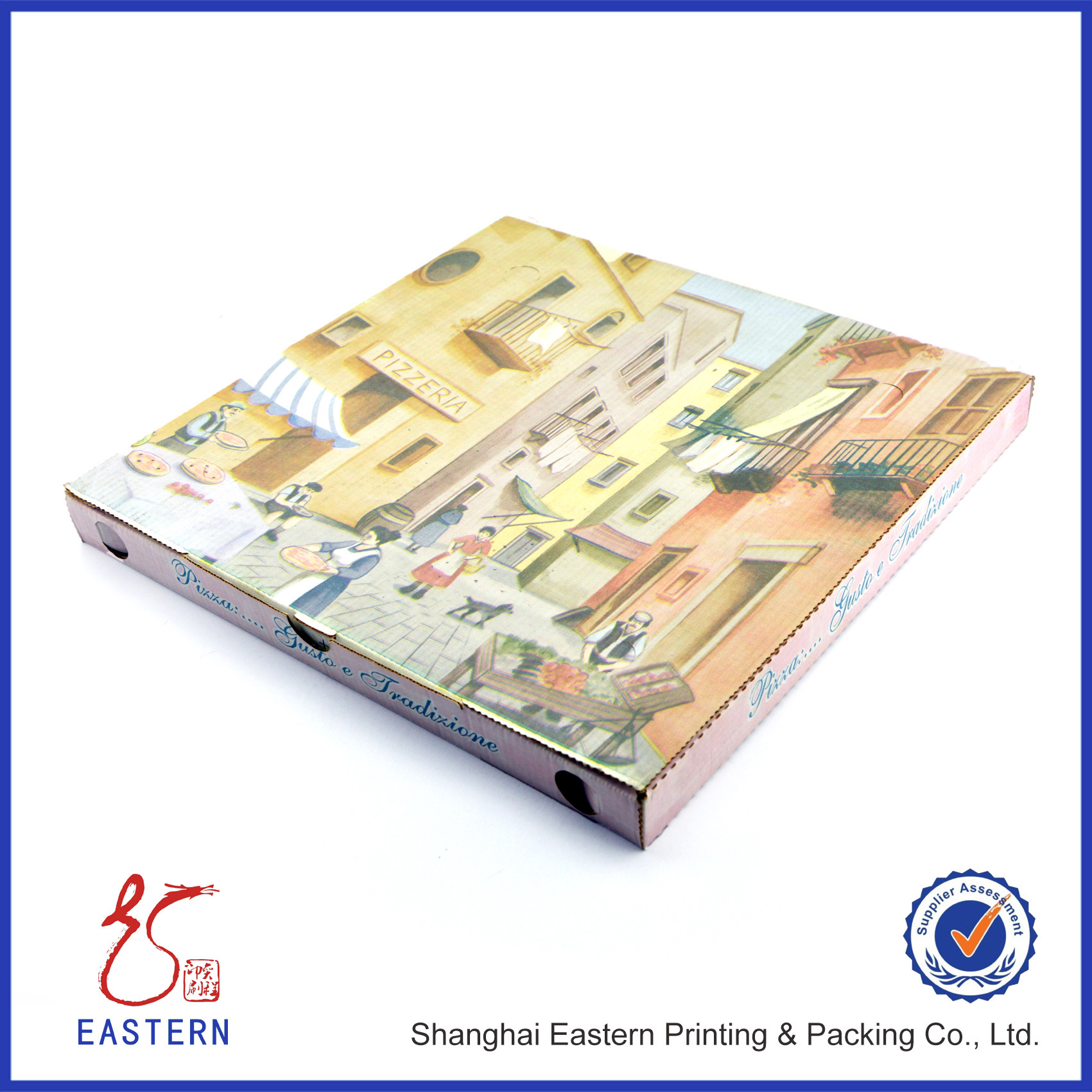 Watermark Printing W20cm L20cm H4cm Cardboard Packaging Boxes For Pie