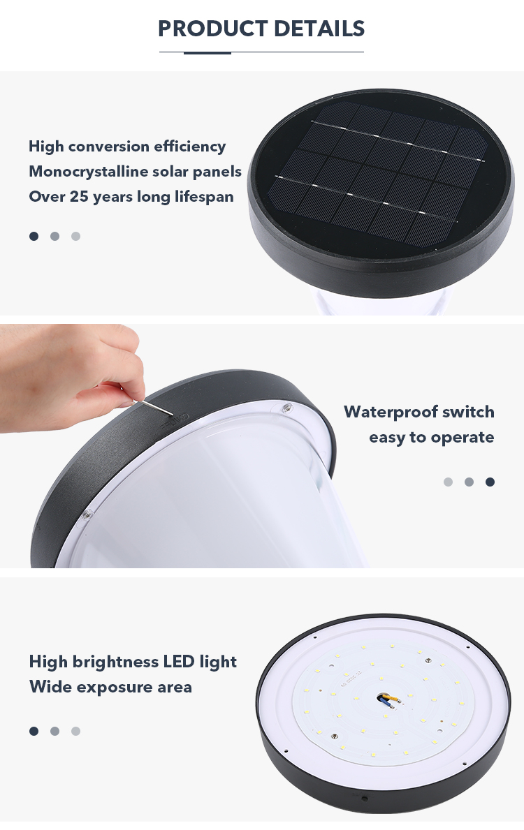 6000K LED Solar Pathway Lights Dusk To Dawn outdoor garden Light With LiFePO4 Battery