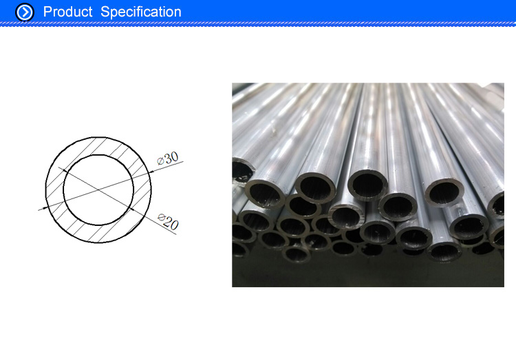 30mm Aluminium Tube 25mm Aluminium Tube Mill Finish Treatment Cutting Aluminium Tube