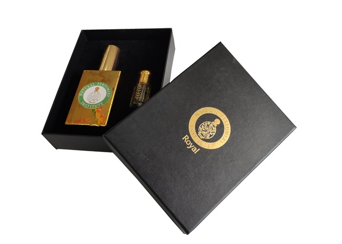 Small Black Lid And Base Boxes Eva Foam For Holding Perfume Bottle