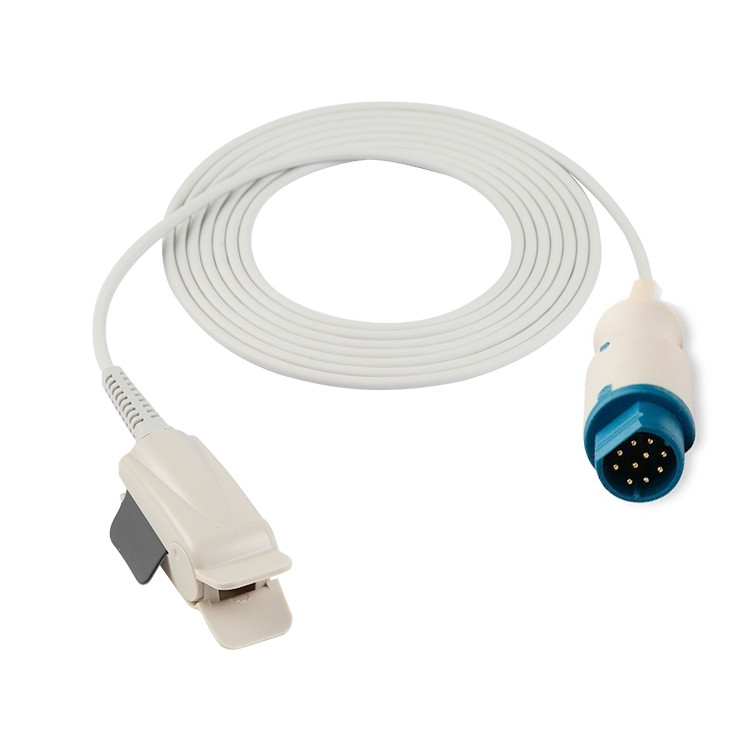 Sirecust 700 Siemens Spo2 Adapter Cable 2.4m 8ft 10 Pin Connector