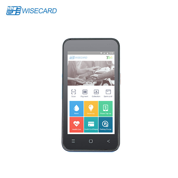 RoHS Blue Android Handheld POS With Inbuilt Printer