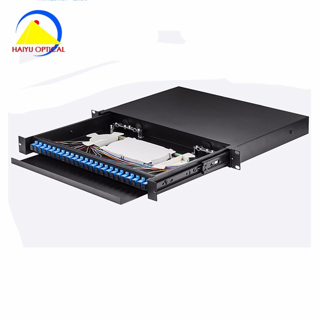 Cold Rolled Steel 1U 19" SC Fiber Optic Patch Panel 24 Port