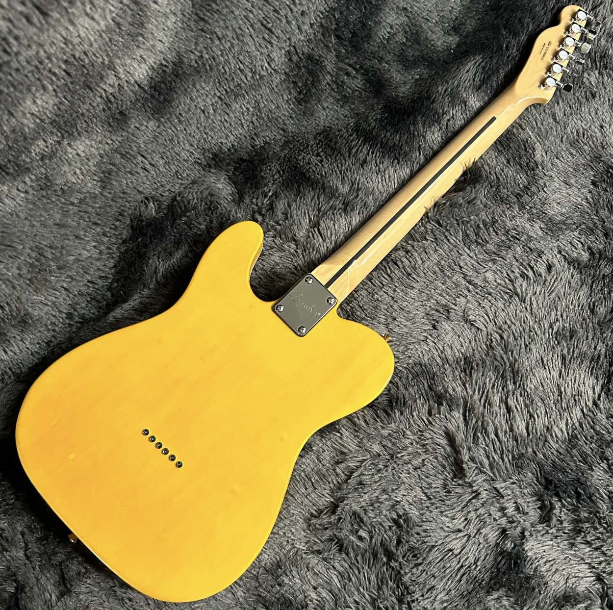 Tele Electric Guitar, Burl Maple Top, Yellow Color, Mahogany Body, Maple Fingerboard, Single Binding