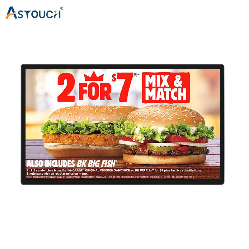 55 Inch Black Digital Signage Indoor Advertising Player For Restaurants