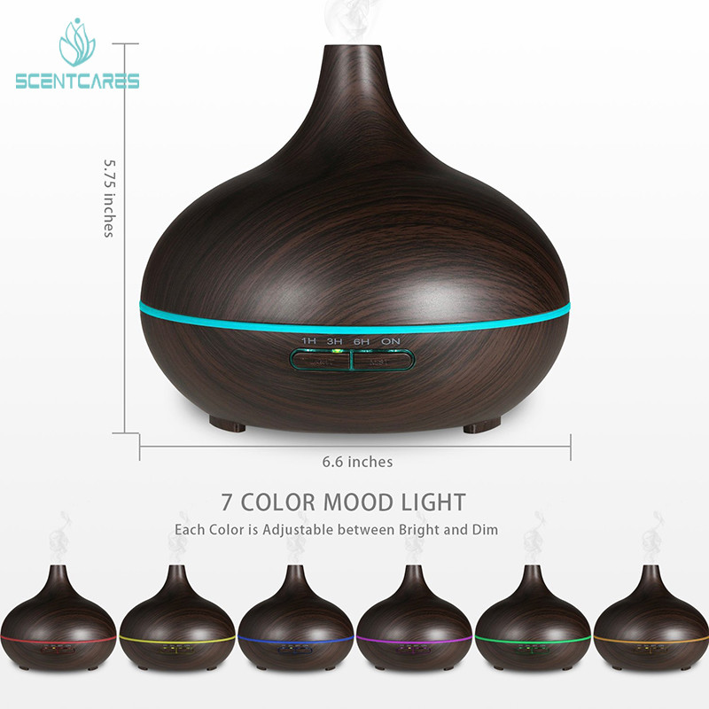 300ML Wood Grain 20ML/h Pure Cool Mist Humidifier