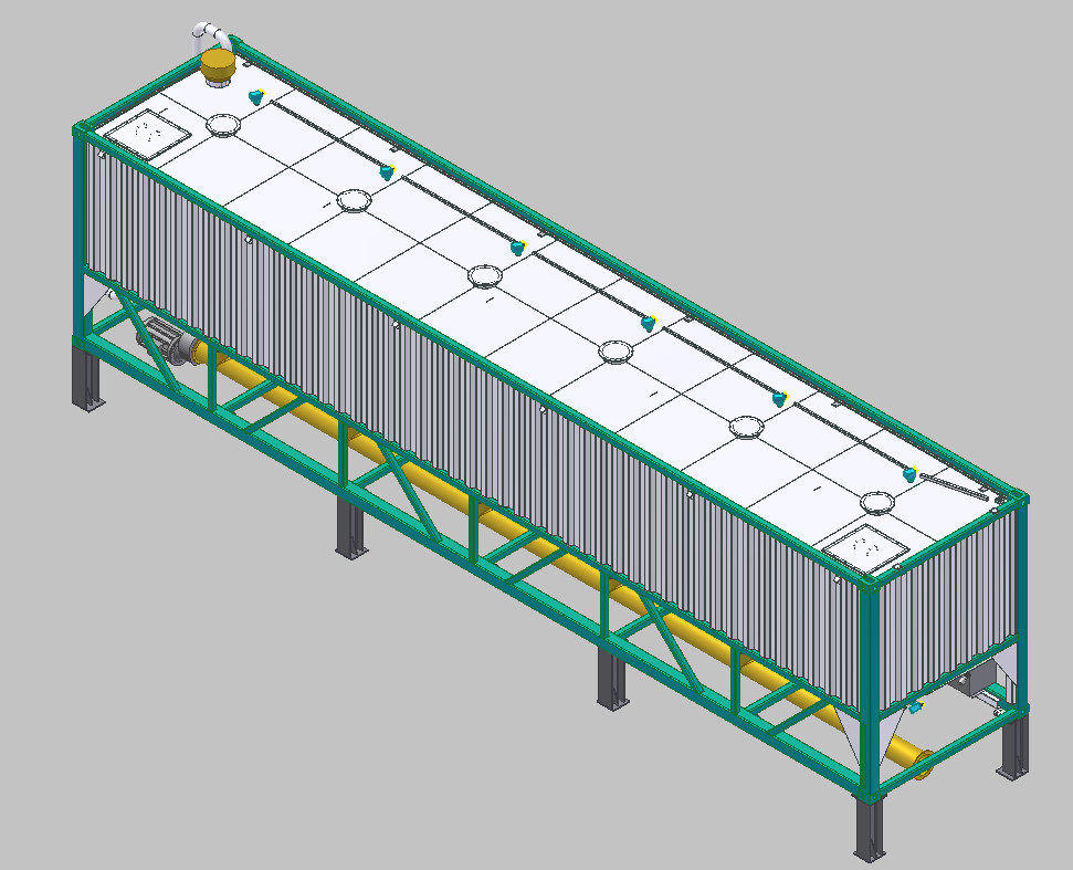 57m³ Horizontal Low Profile Cement Silo With Pressure Relief Valve portable cement silo