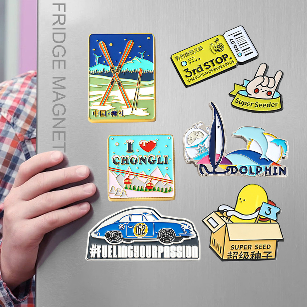 Enamel 3D Refrigerator Magnets Zinc Alloy Material With Logo