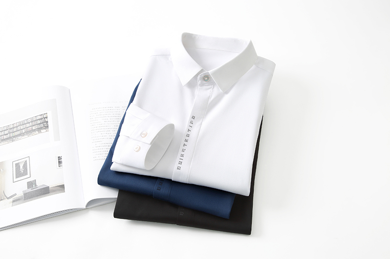 Stand Collar Mens Plain Shirts for Adult Leisure in Polyester Viscose Acrylic Classic