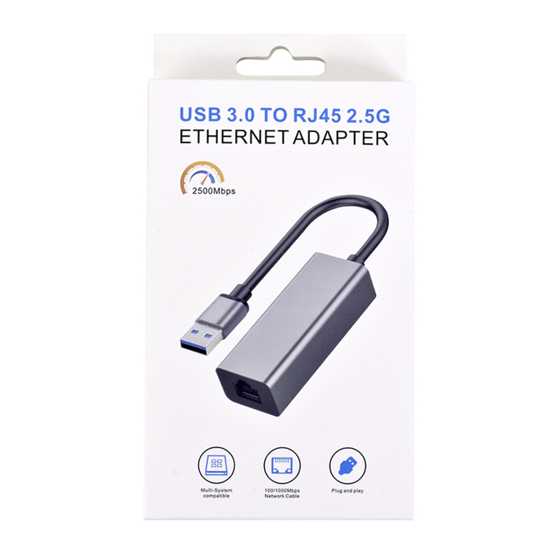 2500Mbps Super Speed 2.5G USB 3.0 Network Card Adapter with 2.5G Gigabit Ethernet