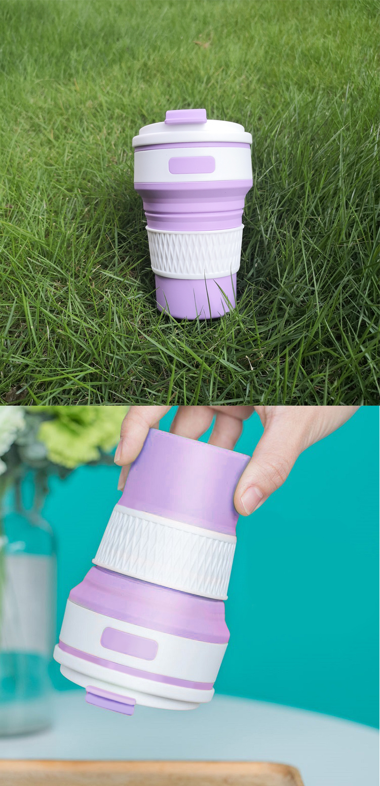 350ml BPA Free Silicone Reusable Collapsible Water Cup