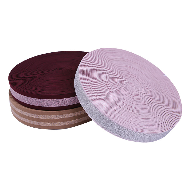 Nylon Metalic Lurex Elastic Webbing Band For Girl