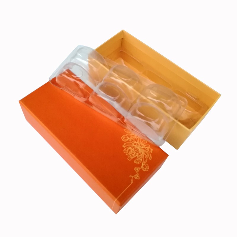 Rectangle Blue French Macaron Paper Gift Box Packaging With Insert Tray