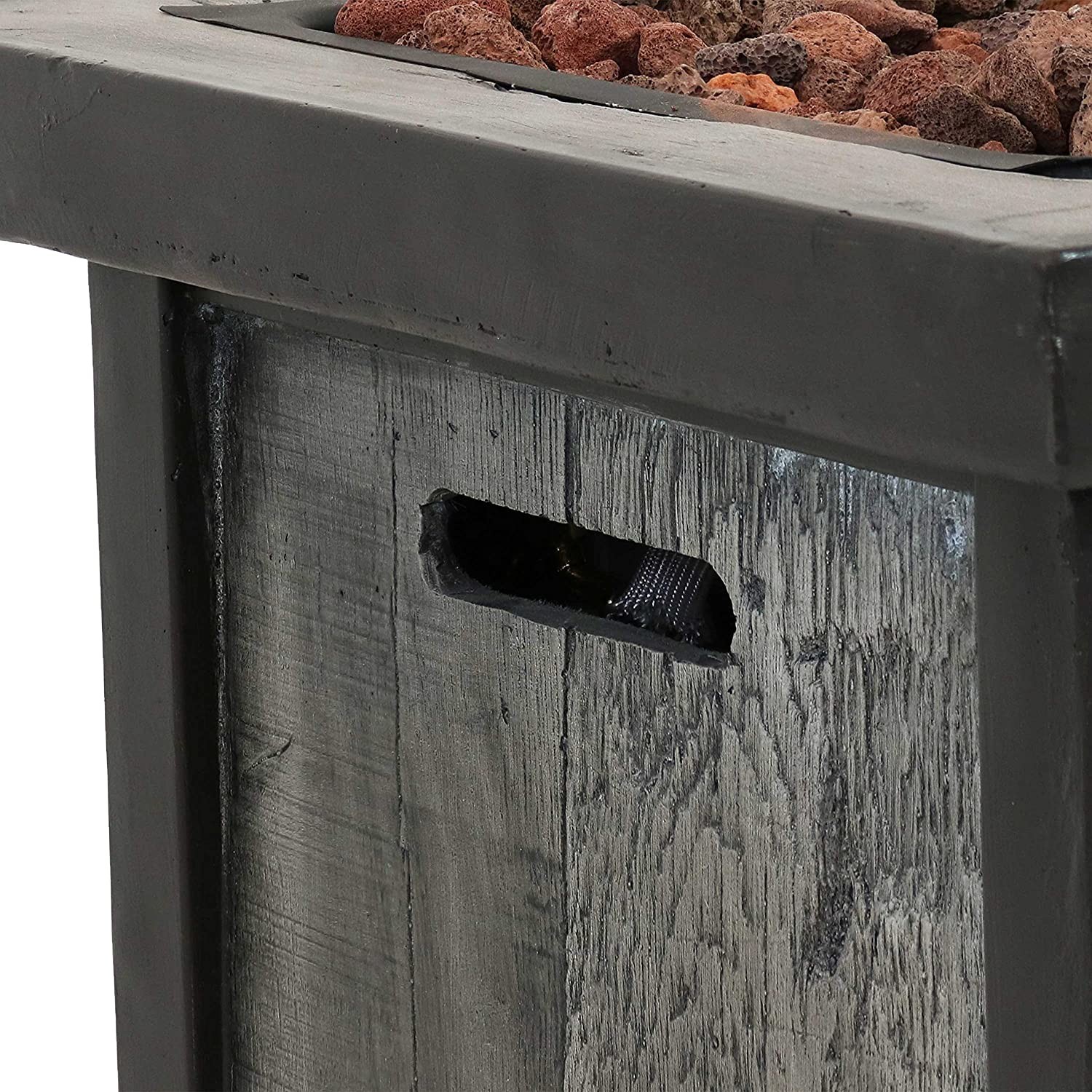 Outdoor Propane 53.8 Pounds Gas Square Fire Pit For Patio Or Garden - 25 Inches Tall