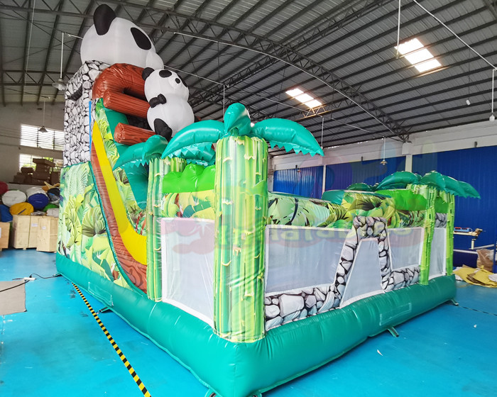 1000D Panda Inflatable Bounce House Combo For Hotel