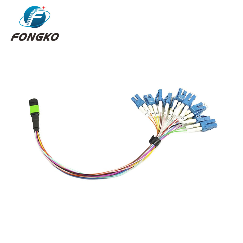 8/12/24 Fiber MTP MPO to LC Fanout Patch Cable for FTTB 0.9mm MPO Connector Type