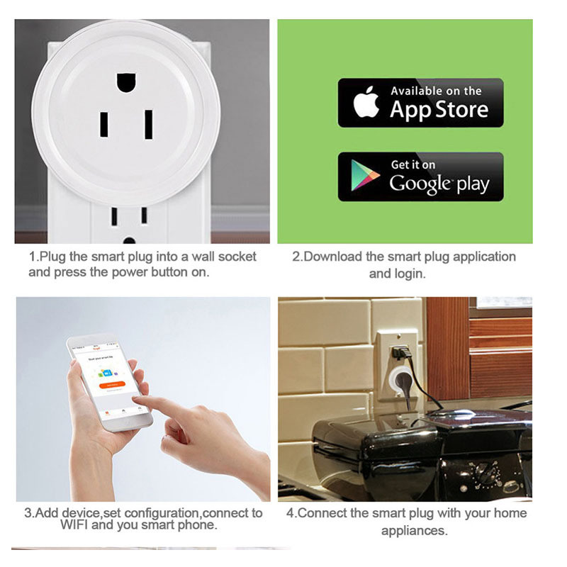 Tuya Smart Life Amazon Alexa Google Wifi Smart Plug Socket