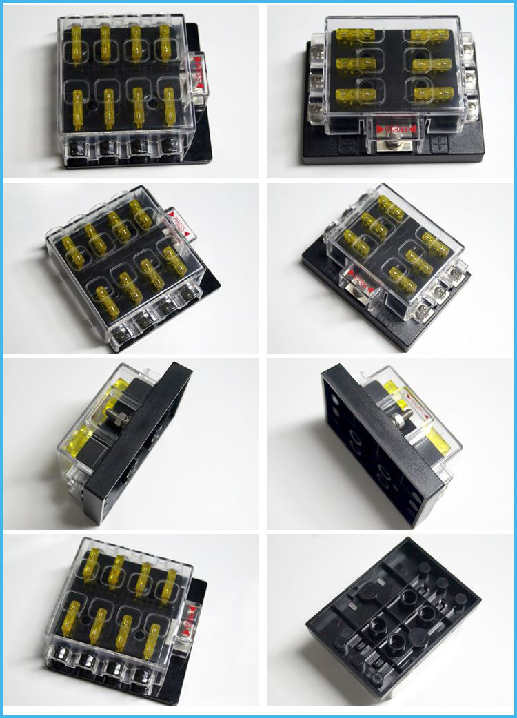 3AG AGC PCB 8 Way 120A Mount Fuse Holder 6x30mm BX308 Waterproof Fuse Block