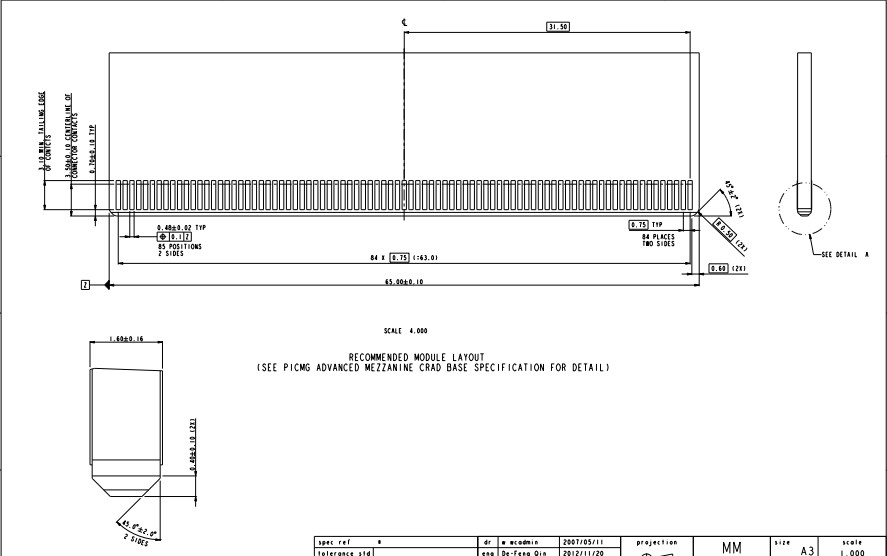 10058831 10058831-110LF ICC FCI Amphenol Card Edge Connectors Terminal