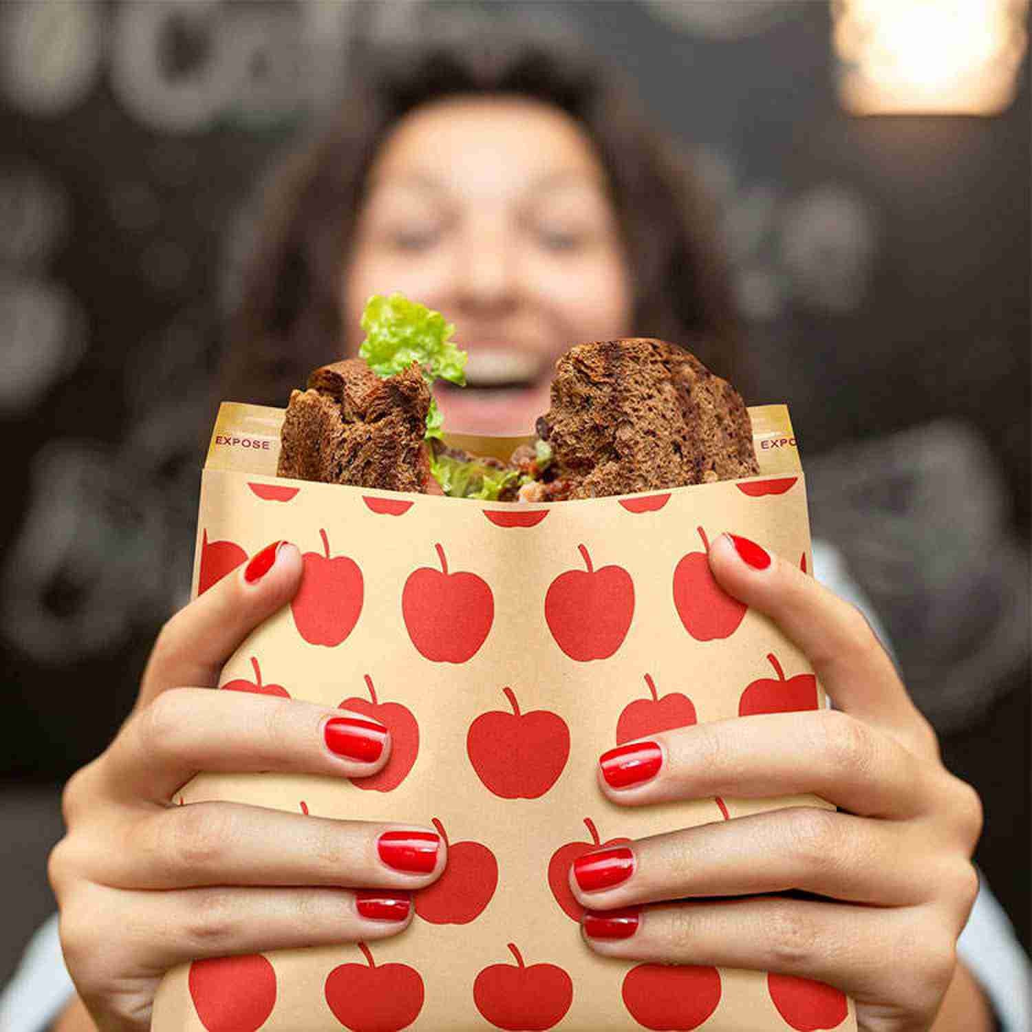 Greaseproof Fried Food Kraft Paper Food Bags Oil Proof