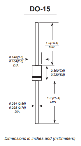 Glass Passivated Axial TVS Diode SA15A 500W 15V DO-15 Unidirectional 3KPCS Ammo Box Packing 0