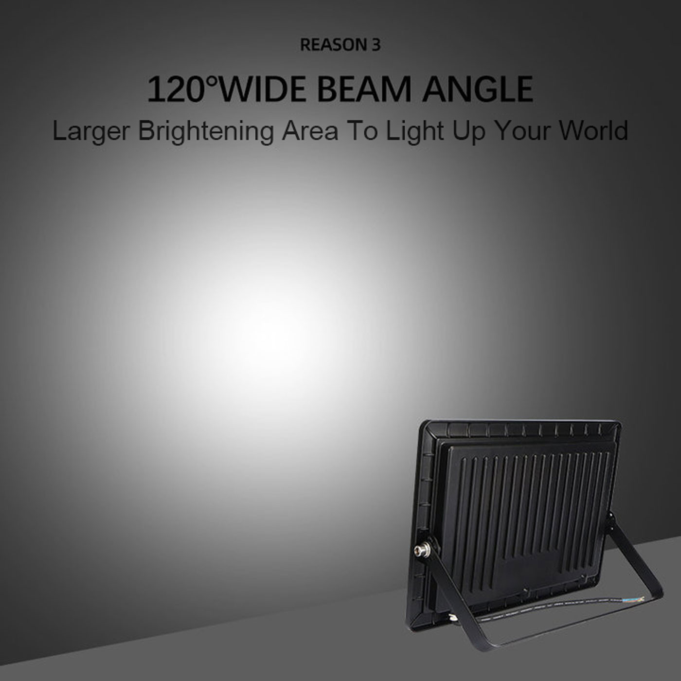 Tempered Glass Lens 80-90lm/W 200W LED Flood Lights High Lumen Adjustable 180 Degree