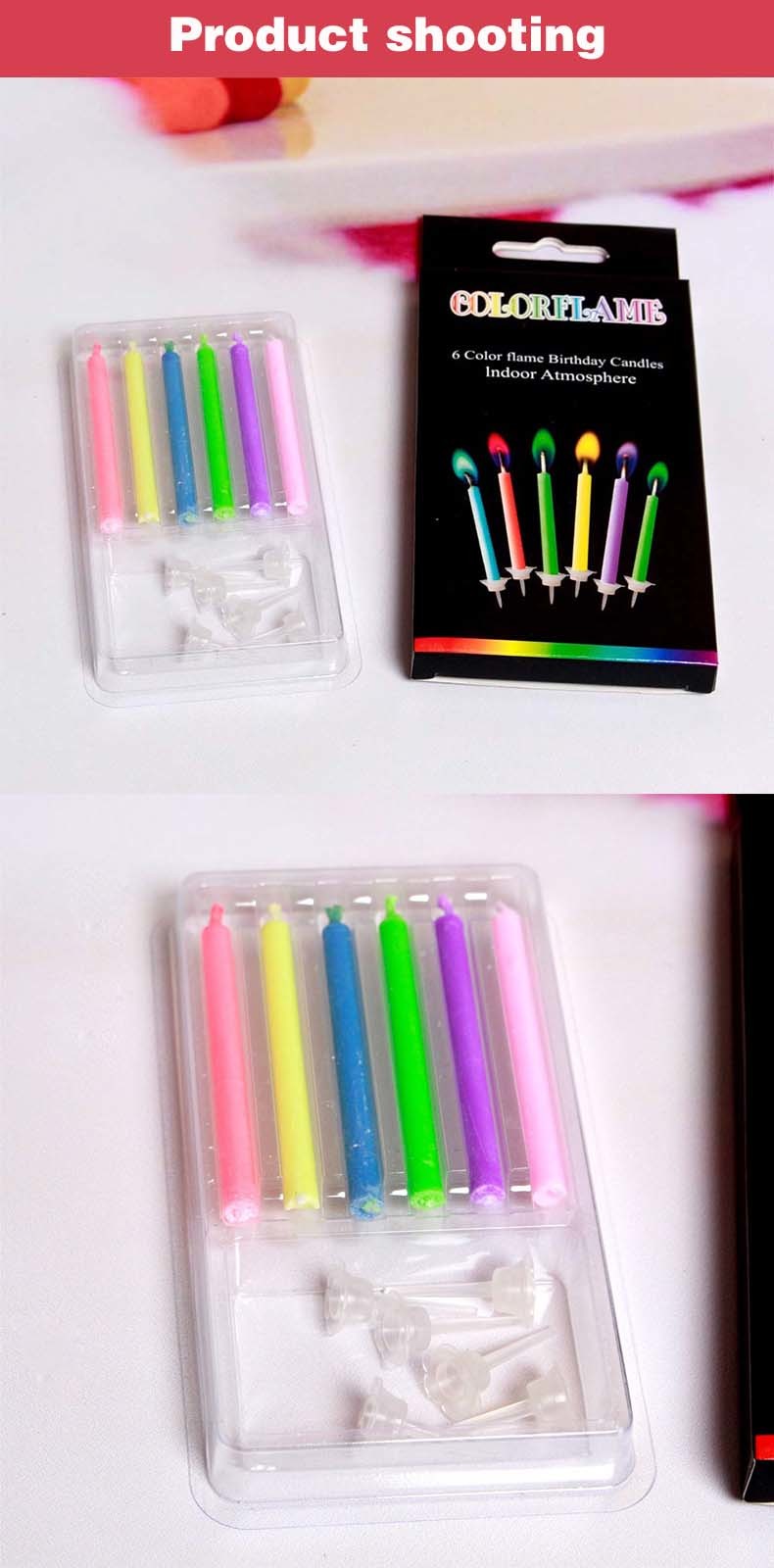 Creative Rainbow Flame Candle for Party Decoration and Birthday Celebration