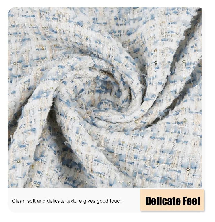 Cotton Wool Polyester Upholstery Shiny Plaid Fancy Tweed Fabric For Clothes Sofa