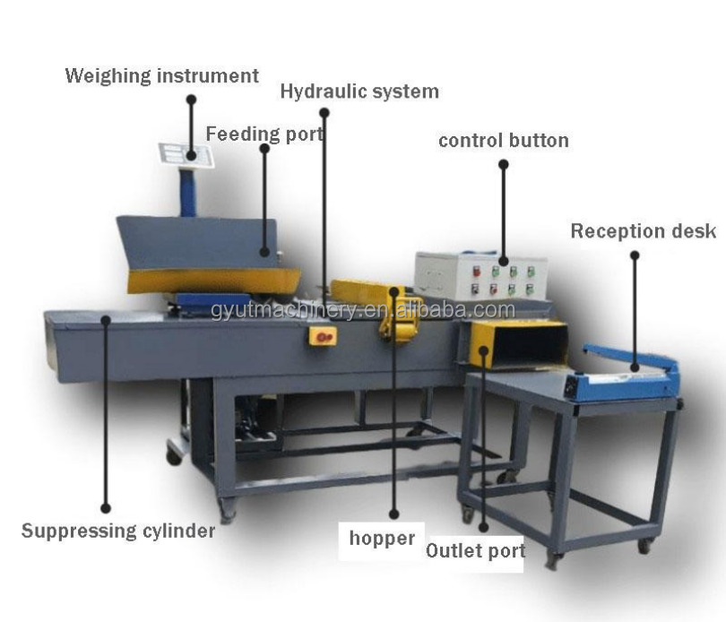 Electric Horizontal Scale Weighing 1kg 5kg 10kg Clothes Baler Machine for Cleaning Rags