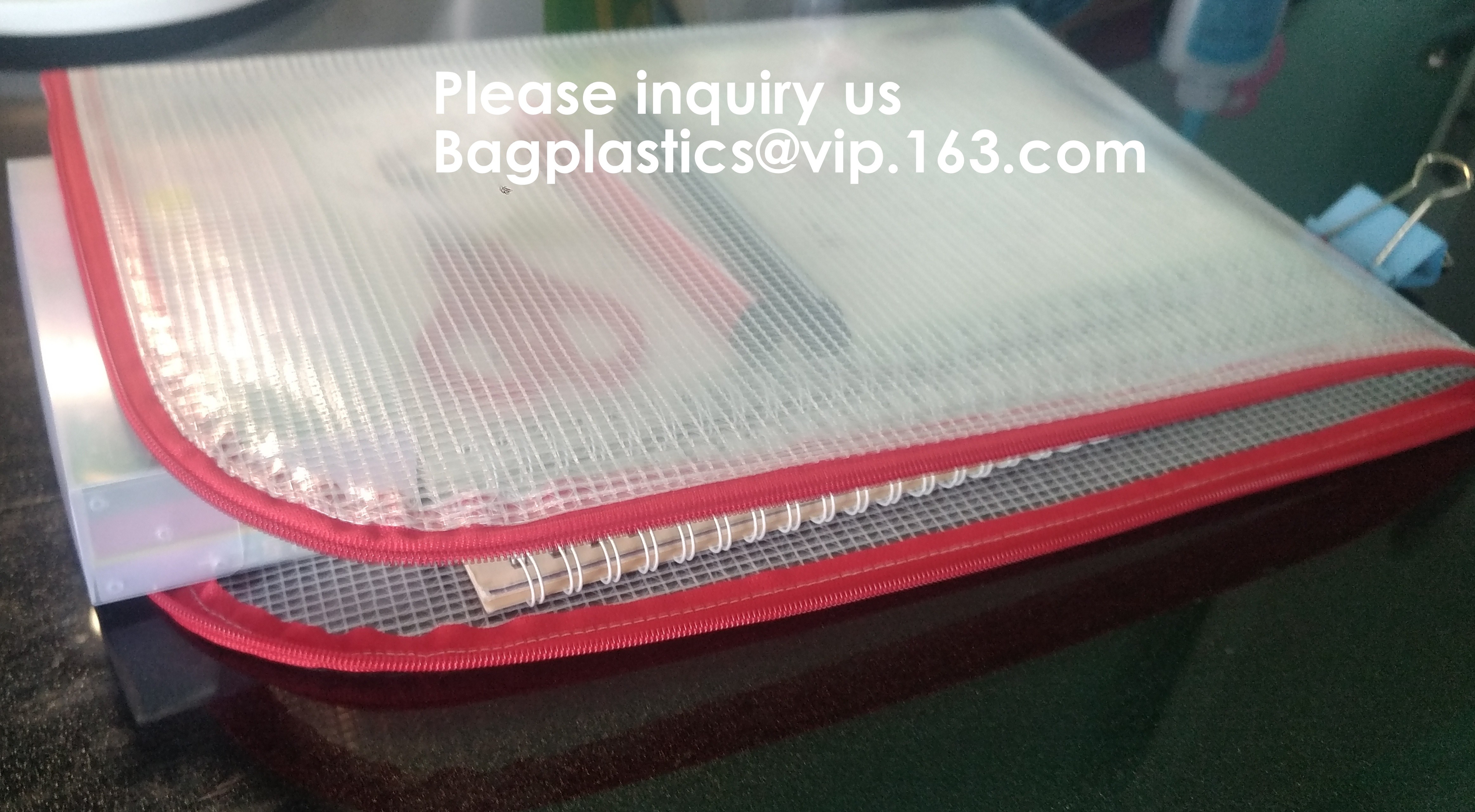 Resealable Clear Reclosable Stand Up Pouches Plastic Seal Zip Lock Bags Poly Bag,gridding document zip bag with metal ho