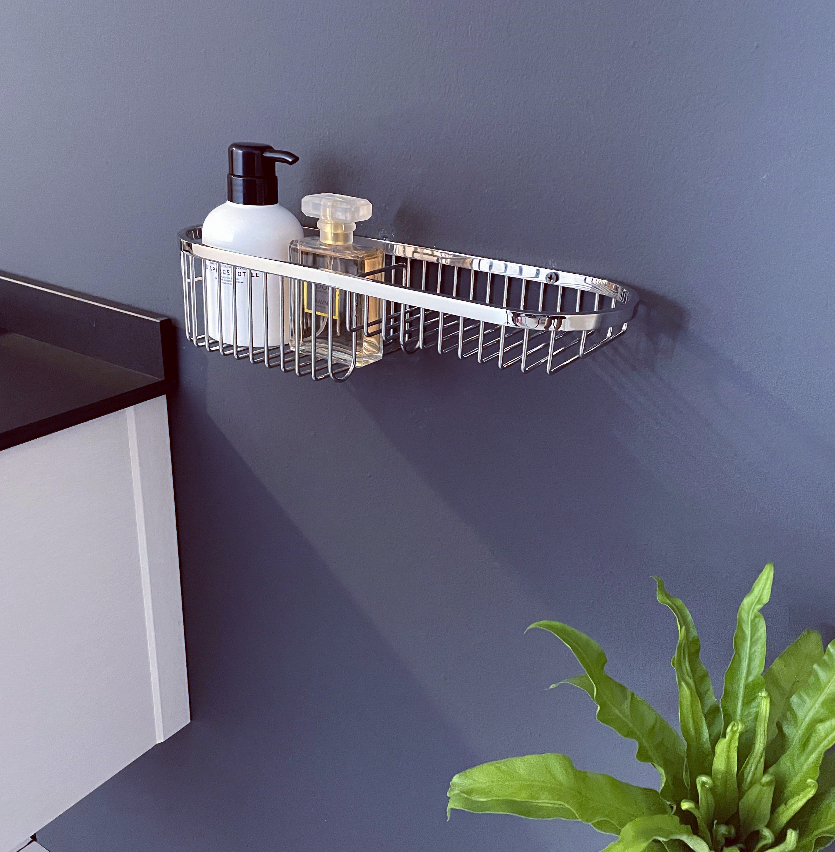 Wall Mounted Stainless Steel Basket Holder Plastic Storage Organizer Rack For Bathroom Accessories