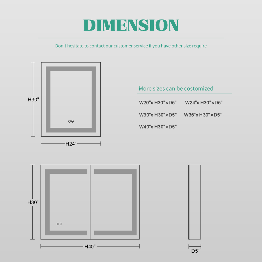 Wall - Mounted Bathroom Cabinet With Led Mirror With Touch Switch For Hotel