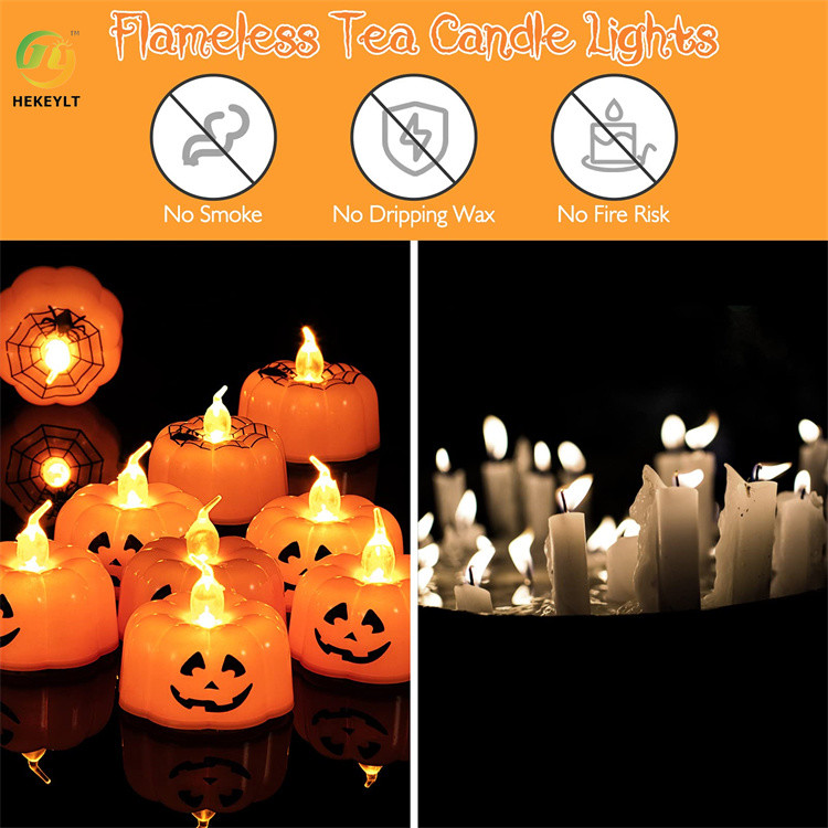 Halloween Pumpkin Battery Operated LED Candles Light Night Party Decorations