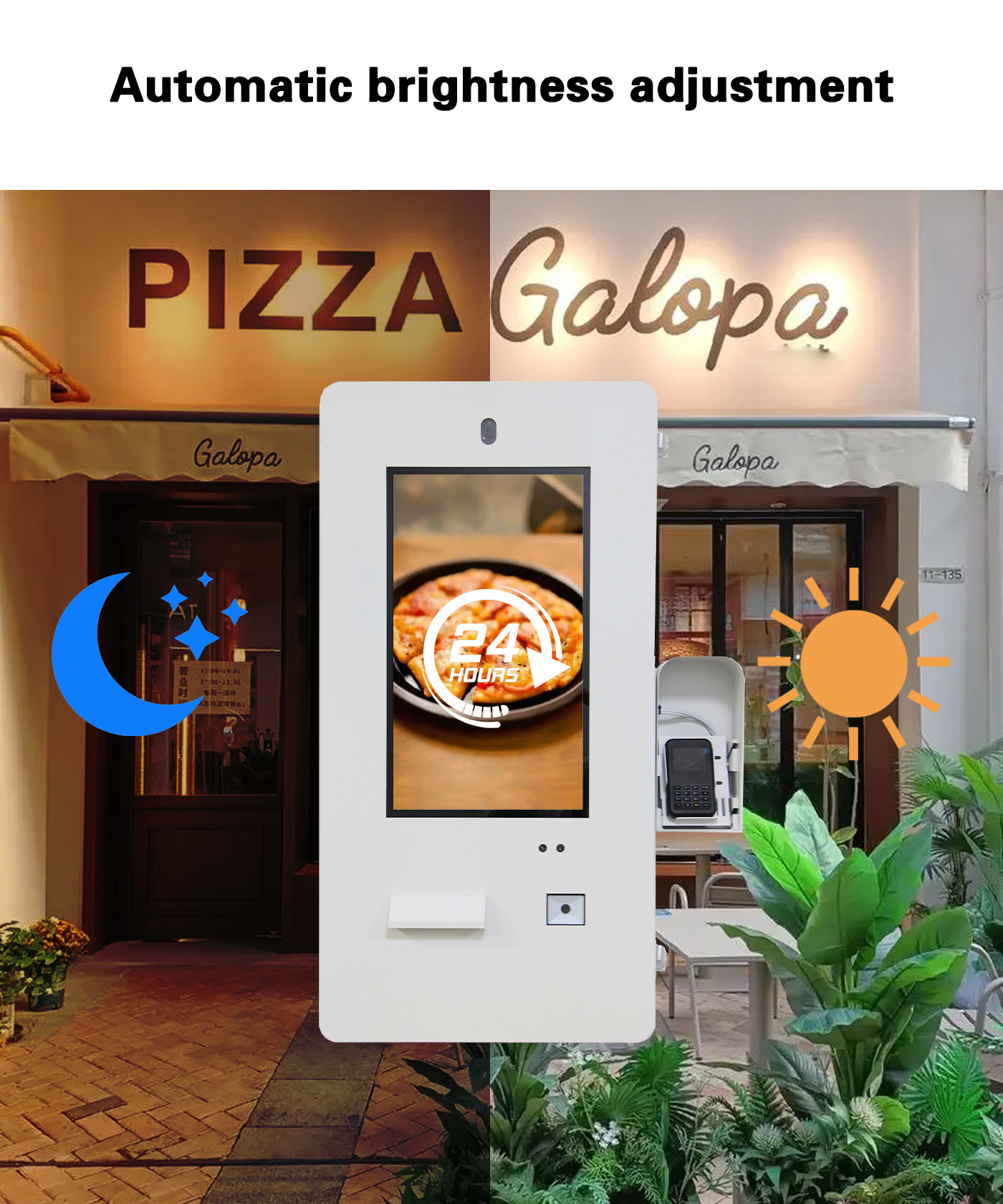 21.5" Outdoor Waterproof Wall Mount Touch Screen Kiosk Self Service Ordering Machine With Camera