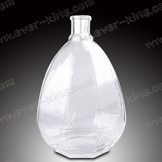 ISO9001 Square shaped Luxury Spirits Brandy Glass Bottle