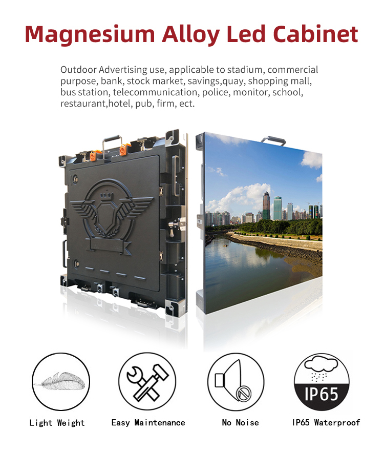 Waterproof Outdoor Fixed LED Display Full Color 6500cd/Sqm Concert Stage LED Screen