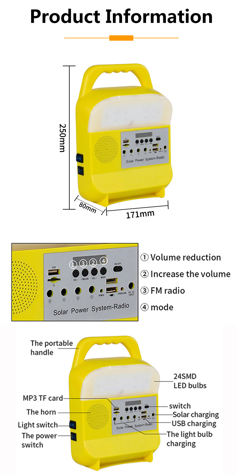 Solar Power System Bluetooth Under Sunlight Outdoor Activities Residential System Home Lighting