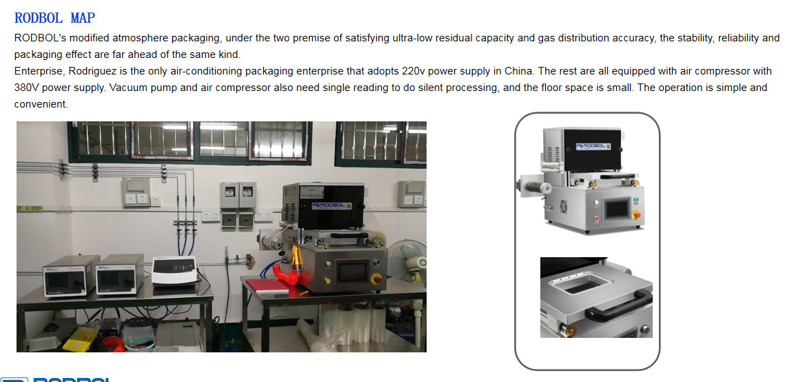 N2 CO2 O2 Table Top Tray Sealing Machine Multi Function Food Packing Equipment