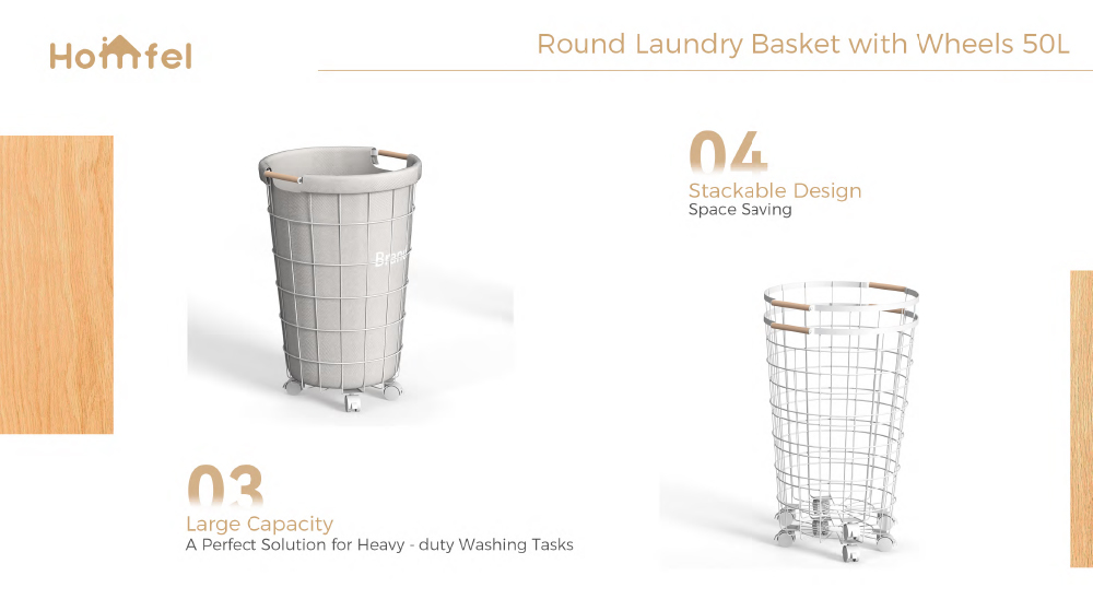 Household Wire Laundry Hamper With Wheels Metal Clothes Hamper 400x419x583mm