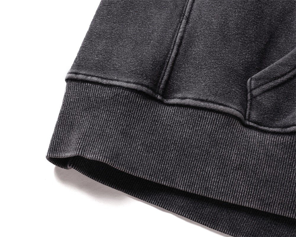 Retro Custom Acid Wash Thick Oversized Hoodie Regular Sleeve Lightweight For Men