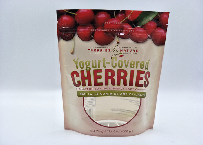 Zipper Lock Stand Up Pouch Packaging , Water Proof Blueberry Crunch Aluminium Foil Pouch