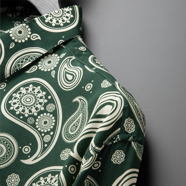 Stylish Men's Long Sleeve Shirt Casual Cotton Fabric with Letter Print in Large Size